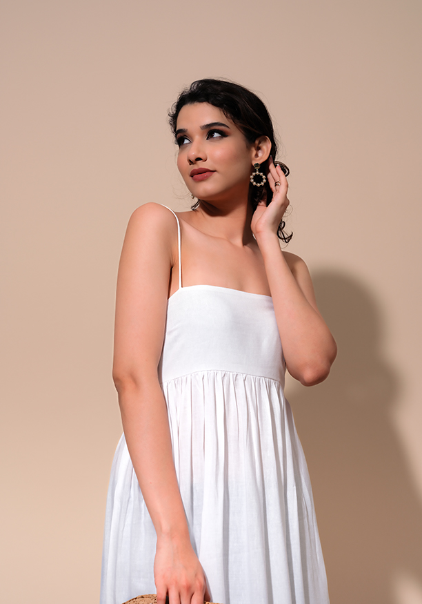 KIARA STRAP WHITE DRESS